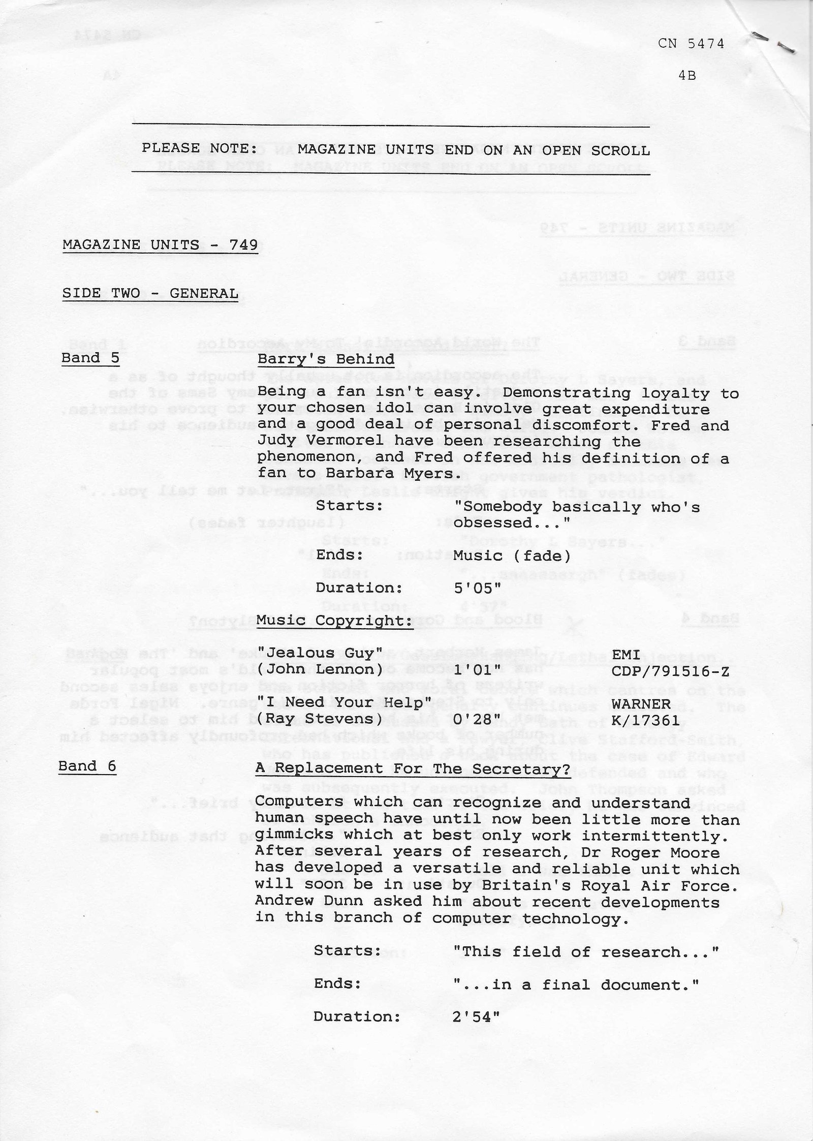 Inserts from CN 5474